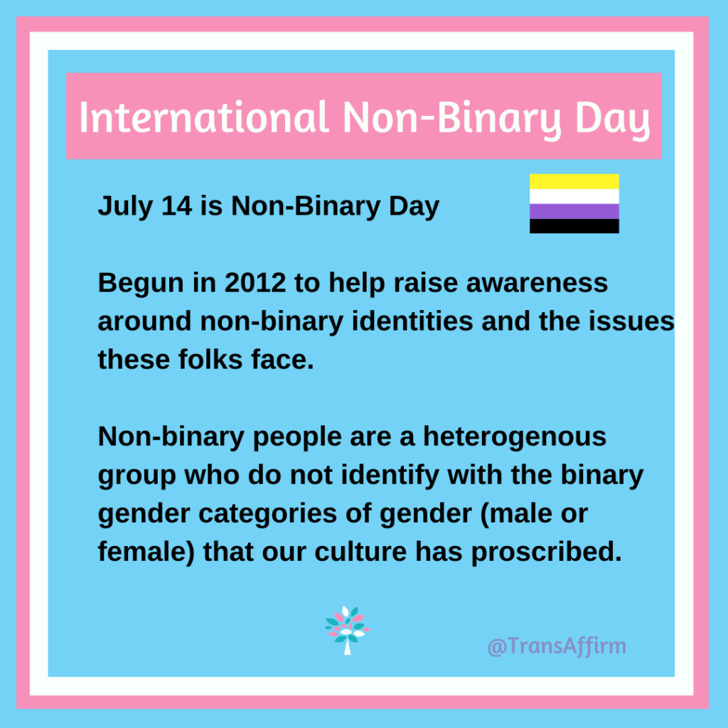 International NonBinary Day Colette Lord PhD